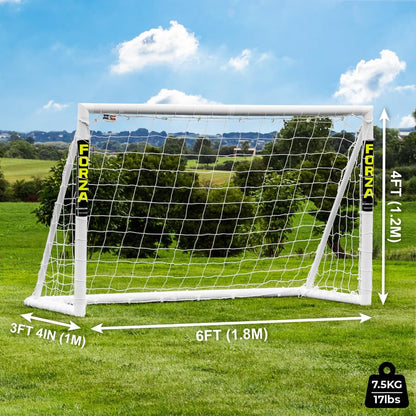 FORZA 6 x 4ft Kids Football Goal - The World’s #1 Garden Goal! | 100% UK-Made, 2 Min Setup, Unbreakable Goalpost + Target & Ball Bundle - Buy Once, Play Forever! (With Target Sheet)