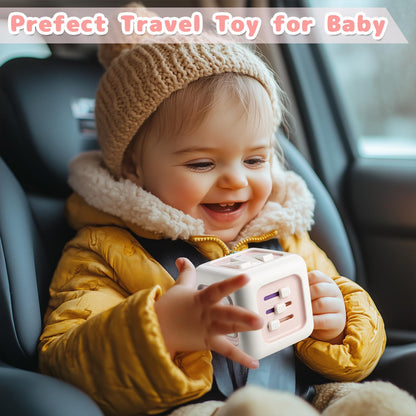 lerrbo Activity Cube Baby Toys for 1 Year Old Girl Gifts, Montessori Toys for Baby Girl, Travel Sensory Cube for Toddlers 1-3, Learning Fine Motor Skills,1st Birthday Gifts for 12 Months+