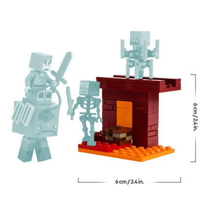 LEGO Minecraft The Nether Lava Battle - Interactive Toy with an Alex Figure, plus Mobs incl. a Skeleton, Blaze and a Strider - Gaming Gift for 6+ Year Old Boys & Girls - 21266