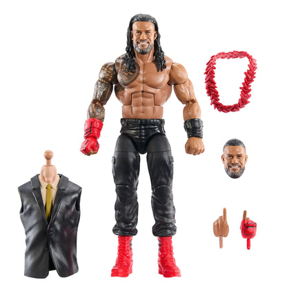 Mattel WWE Elite Collection Action Figure & Accessories, Premium Live Event Roman Reigns Set, SummerSlam with William Regal Build-A-Figure Parts, JCJ55