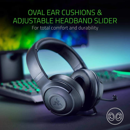 Razer Kraken X Lite - Wired Ultralight PC Gaming Headset - Surround Sound bendable cardioid microphone (230g light, 3.5 jack for PS4, PS5, Switch, Xbox One, Xbox Series X|S) Black