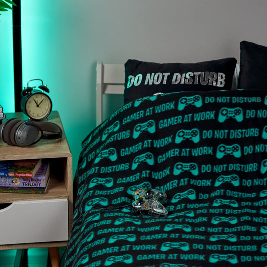Sass Party & Gifts Do Not Disturb Gamer At Work - Fleece Throw Blanket - Great Gift For A Gaming Fan
