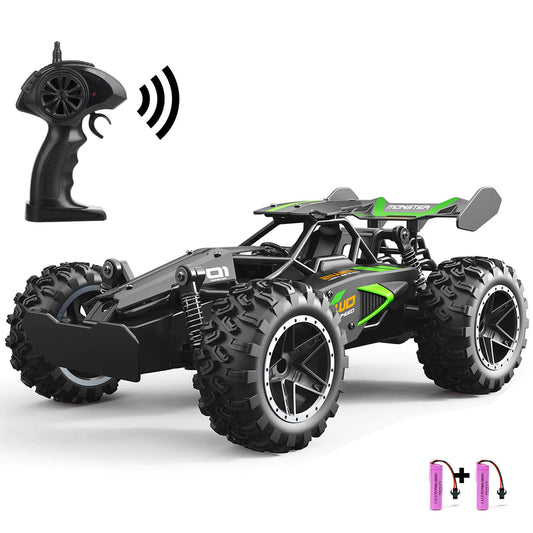 SZJJX Remote Control Cars – 2.4GHz High-Speed RC Car for Kids, 15KM/H+ 2WD Off-Road Car with 2 Rechargeable Batteries, Electric Remote Control Truck Toy for Boys & Girls Gifts (Green)