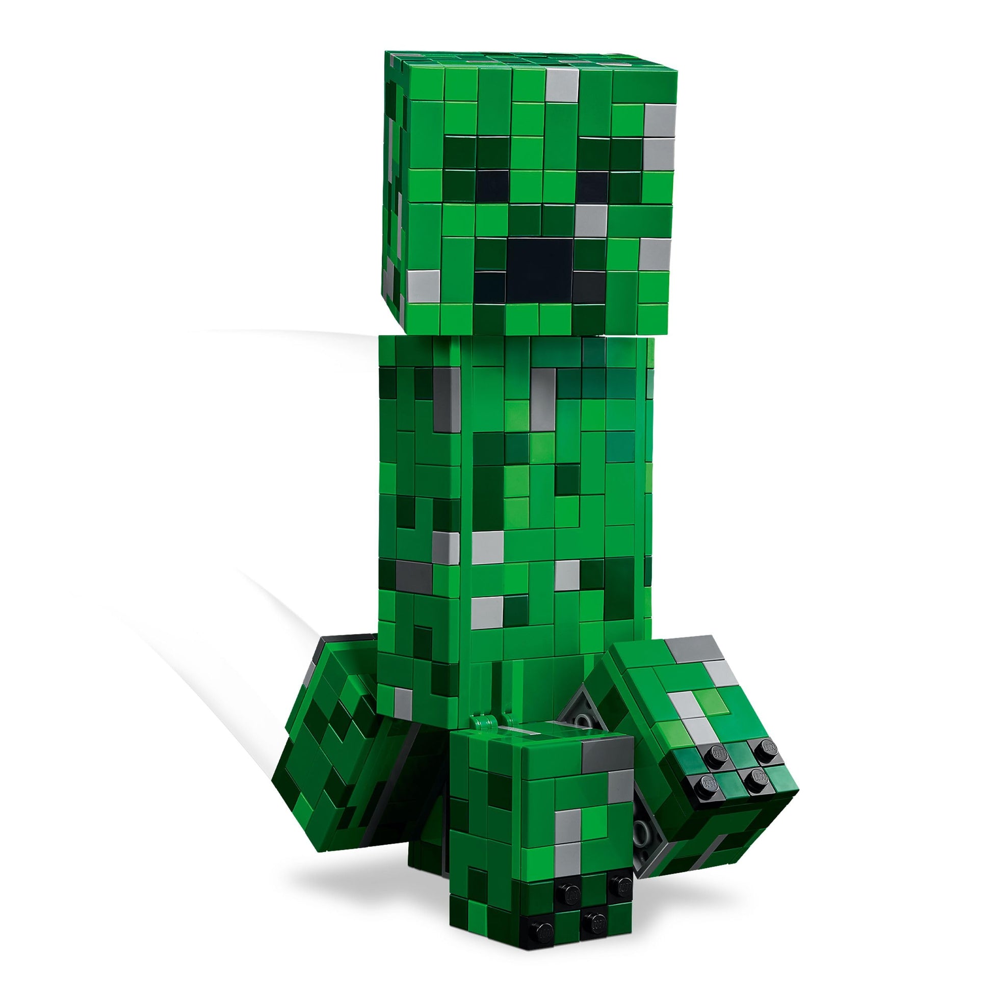 LEGO Minecraft The Creeper toy figure with hidden compartment for pig and TNT element, ideal for gaming fans.