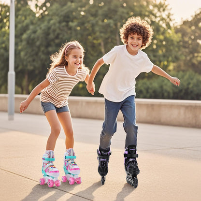 Ylaide kids adjustable inline skates for girls and boys with light-up wheels, designed for beginners, in medium size (UK 1-4).