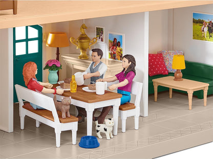SCHLEICH Horse Club - Lakeside Country House and Stable Horse Play Set, 192 Piece Detailed Doll House and Horse Toy Accessories for Girls and Boys Ages 5+