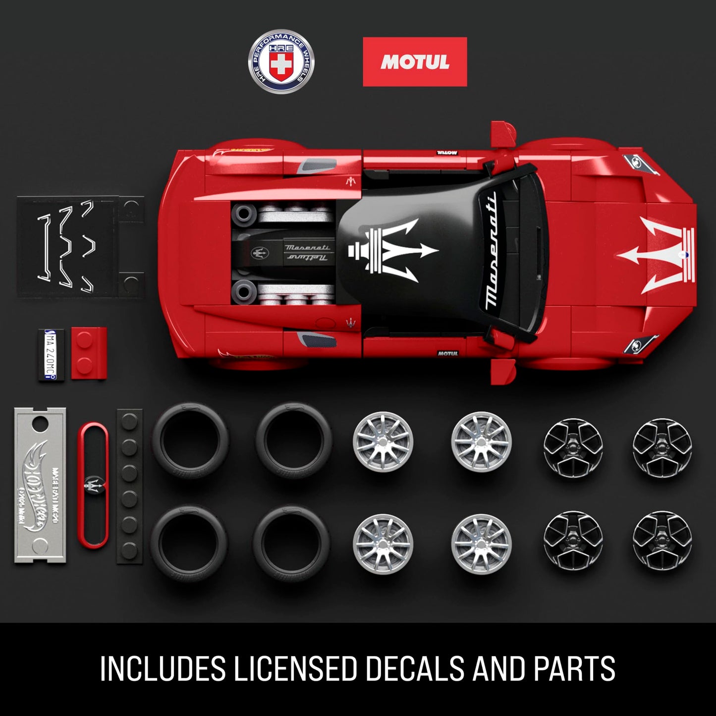 Mattel Brick Shop Hot Wheels Speed Series Building Set, Maserati MC20 with 250 Pieces, Realistic Details and Custom Decals, Adult Collectors and Kids Ages 10+, JFR90