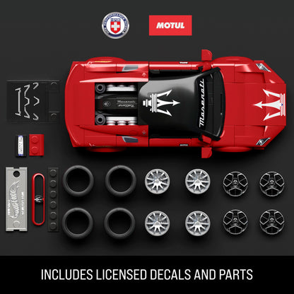 Mattel Brick Shop Hot Wheels Speed Series Building Set, Maserati MC20 with 250 Pieces, Realistic Details and Custom Decals, Adult Collectors and Kids Ages 10+, JFR90