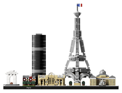 LEGO Architecture Paris model set featuring Eiffel Tower and The Louvre, perfect for office home décor and collectors.