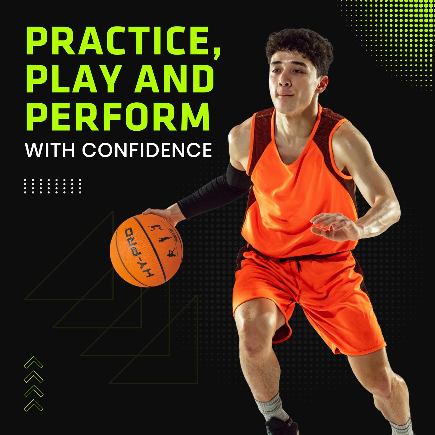 Hy-Pro Basketball Size 5 – Basketball Ball with Durable Rubber Compound, High Bounce, Pimpled Grip for Enhanced Control, Recreational Ball for Home and Court Play, Outdoor Indoor Basket Ball, Tan