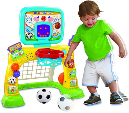 VTech 3-in-1 Sports Centre, Baby Interactive Toy with Colours and Sounds, Learning with Role-Play, Suitable for Baby Boys & Girls from 12 to 36 Months (Yellow/Blue), English Version
