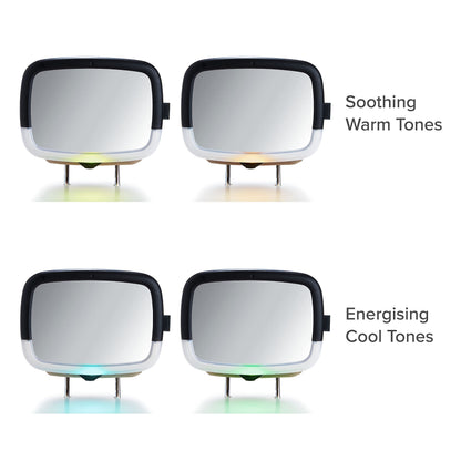 Munchkin In-Sight Car Seat Mirror with LED Night Light | Large Car Mirror for Rear Facing & Toddlers | Shatterproof & Crash Tested Child Car Mirror