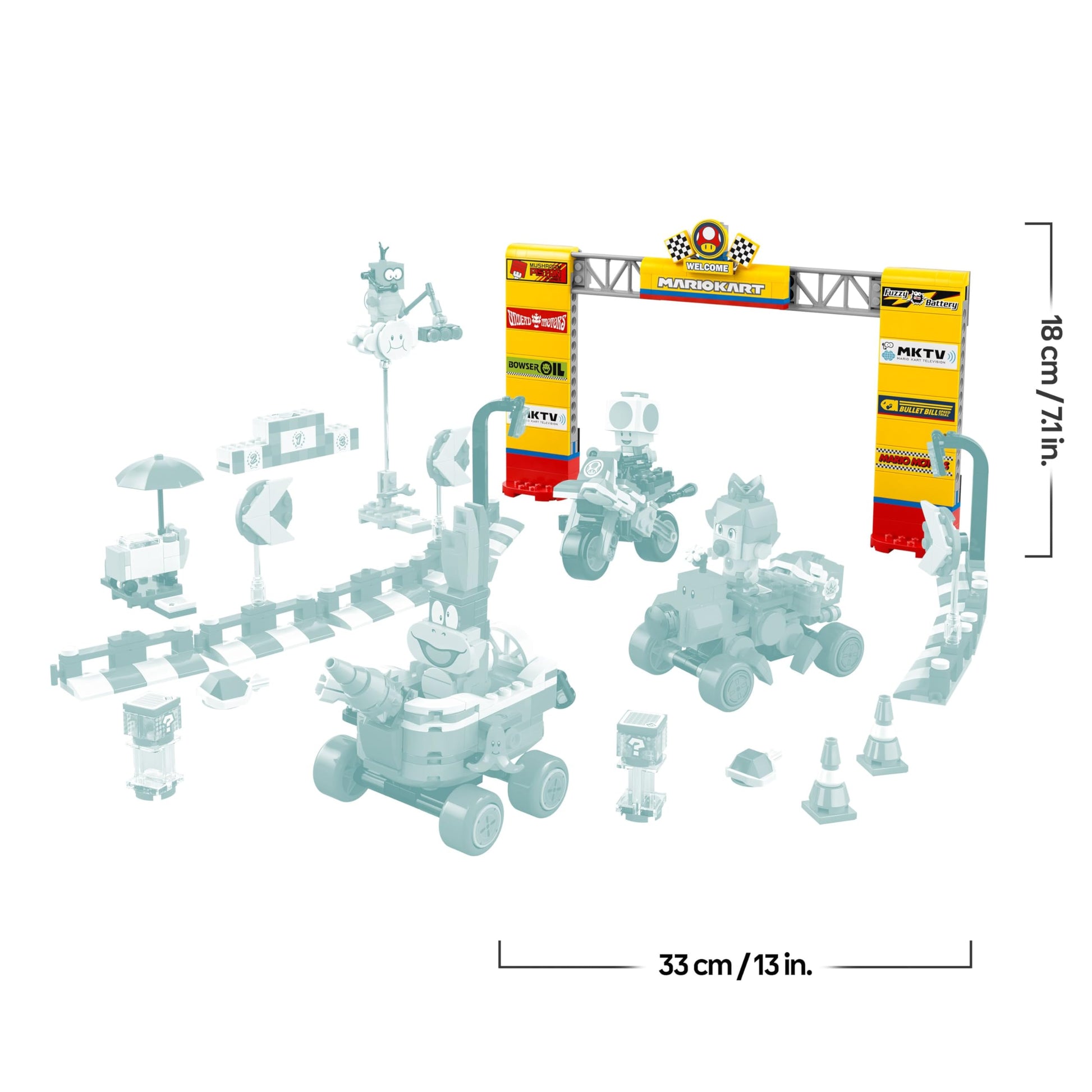 LEGO Super Mario Baby Peach & Grand Prix building toy set with Nintendo character figures and vehicles, for kids aged 8+.