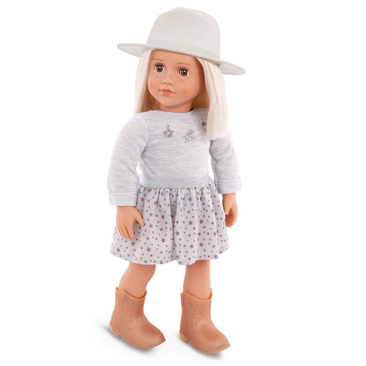 Our Generation Abigale Country Doll – Country Themed Girl 18-inch Doll and Outfit, Tall Riding Boots, Stylish Brim Hat, Lifelike Freckles, Western-Themed Toy for Ages 3+