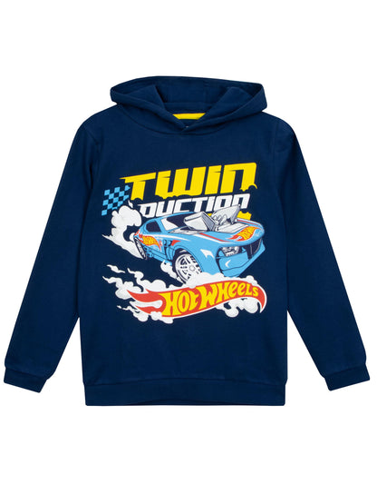 Hot Wheels Boys' Blue Cotton Hoodie, 9-10 Years