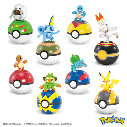 MEGA Pokémon action figure building toys set with 191 pieces, featuring Pikachu, Charmander, and Squirtle characters.