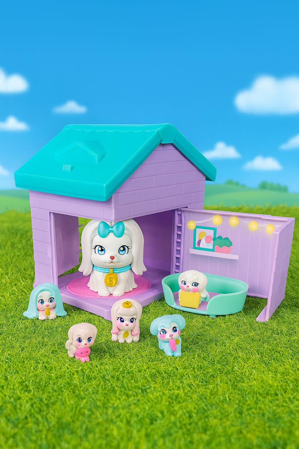 Little Live Pets Mama Surprise Families - Mama's House Beagle and Maltese Bundle, 2 Unique Houses & Puppies, Each Mama Magically Has 4-6 Babies, Fold Out Playset, 80+ to Collect, Fun Gift For Kids