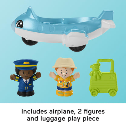 Fisher-Price Little People Toddler Toy Everyday Adventures Airport Playset with Airplane for Preschool Pretend Play Ages 1+ Years, HTJ26