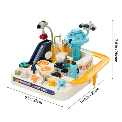 Qivange Kids Race Track Toys for Ages 3-8 Car Adventure Race Track with 4 Vehicles Battery-Free, Learning & Intelligence Educational Interactive Toy Toddler Gifts for Boys Girls
