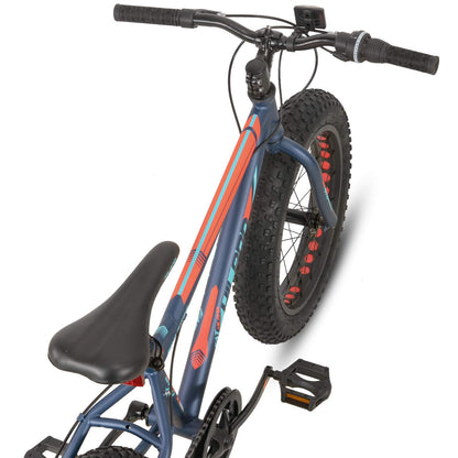 Hiland 20 Inch Kids Bicycles Fat Tire Mountain Bike for Boys and Girls, 7 Speed Blue Mountain Bike, Dual-Disc Brake, Kids Beach and Snow Bicycle