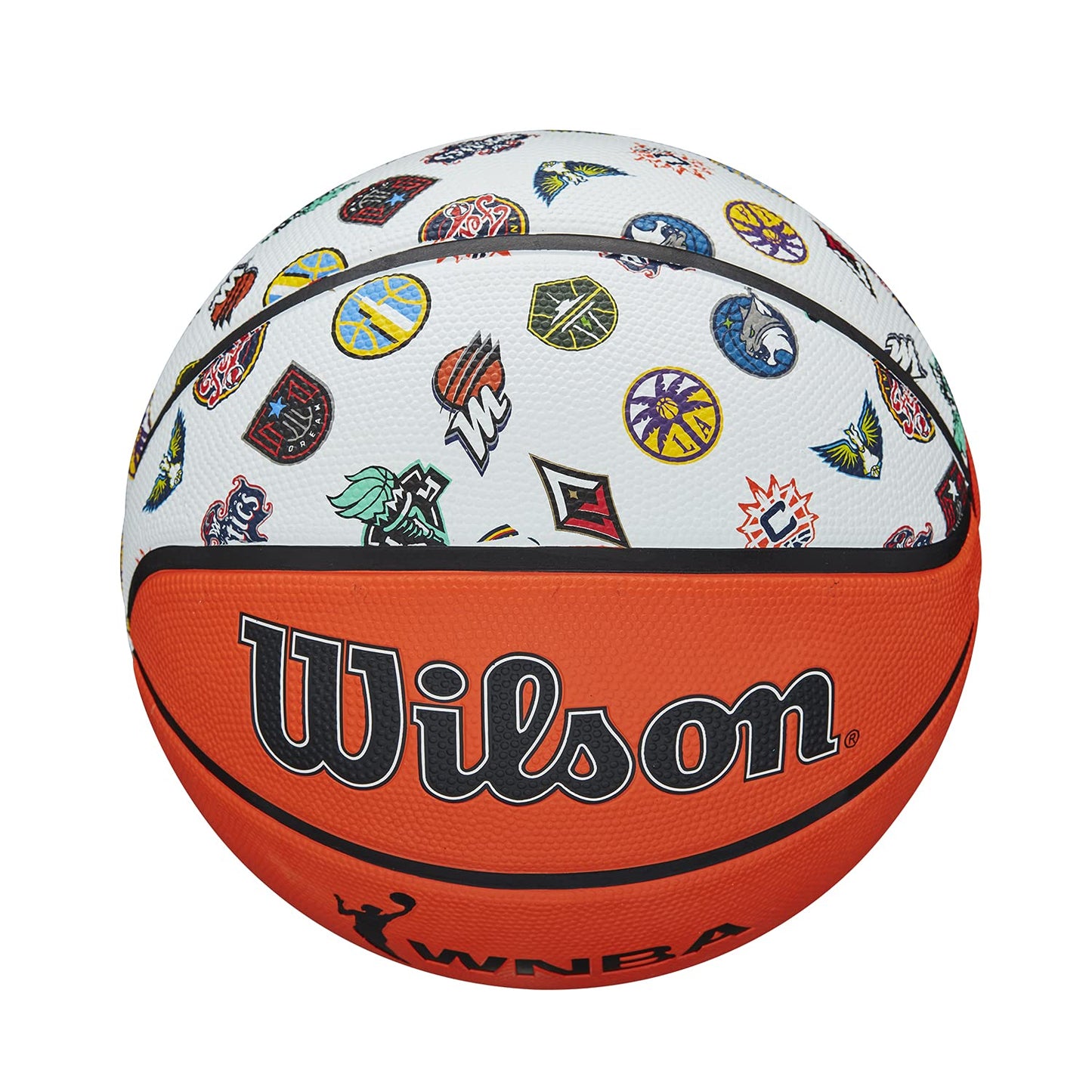 Wilson Basketball WNBA ALL TEAM, Outdoor, Rubber, Size: 6, Brown/White