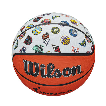 Wilson Basketball WNBA ALL TEAM, Outdoor, Rubber, Size: 6, Brown/White