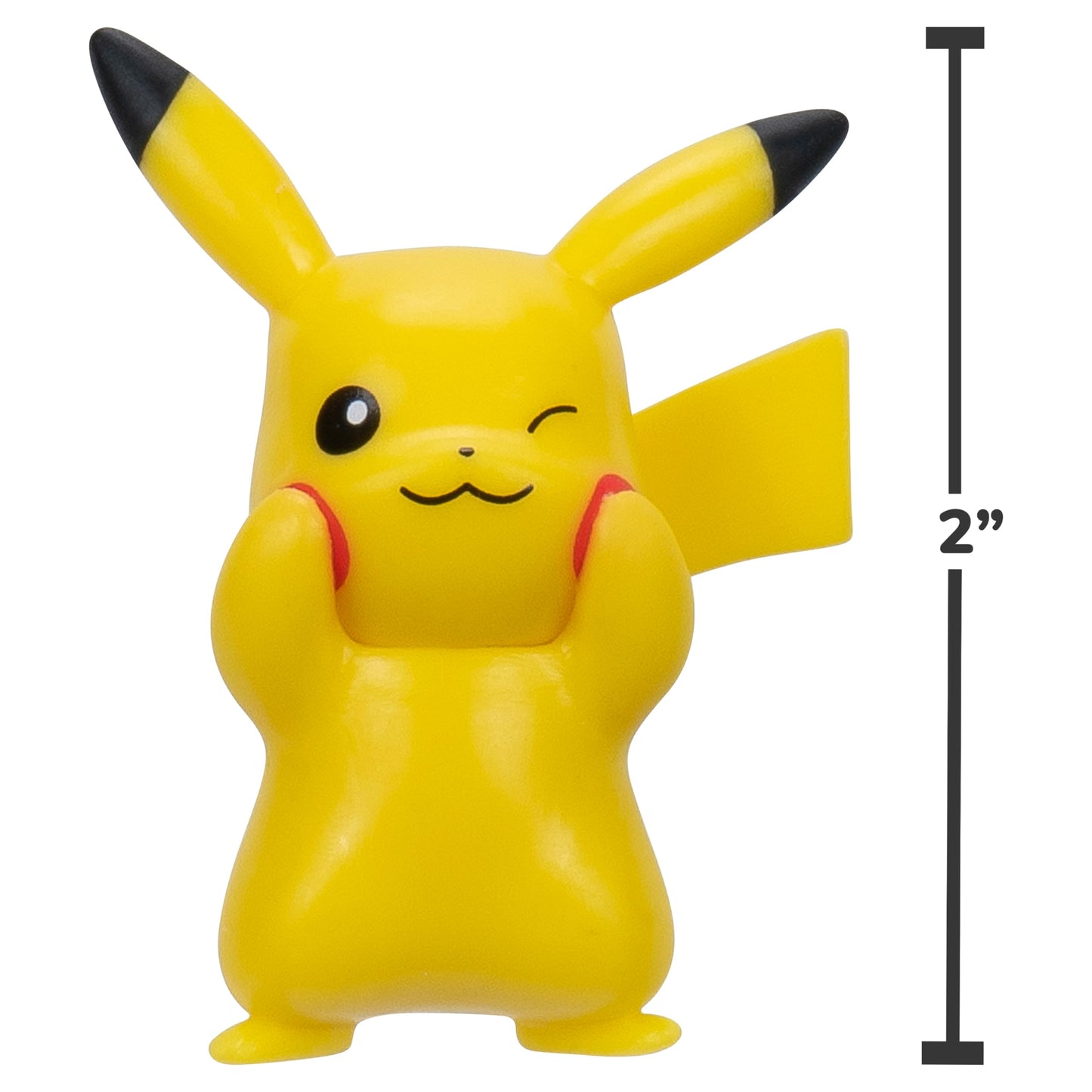 Pokémon Battle Figure 6 Pack with 2-inch figures of Pikachu, Shuckle, Axew, Shinx, Eevee, and Machop on display.