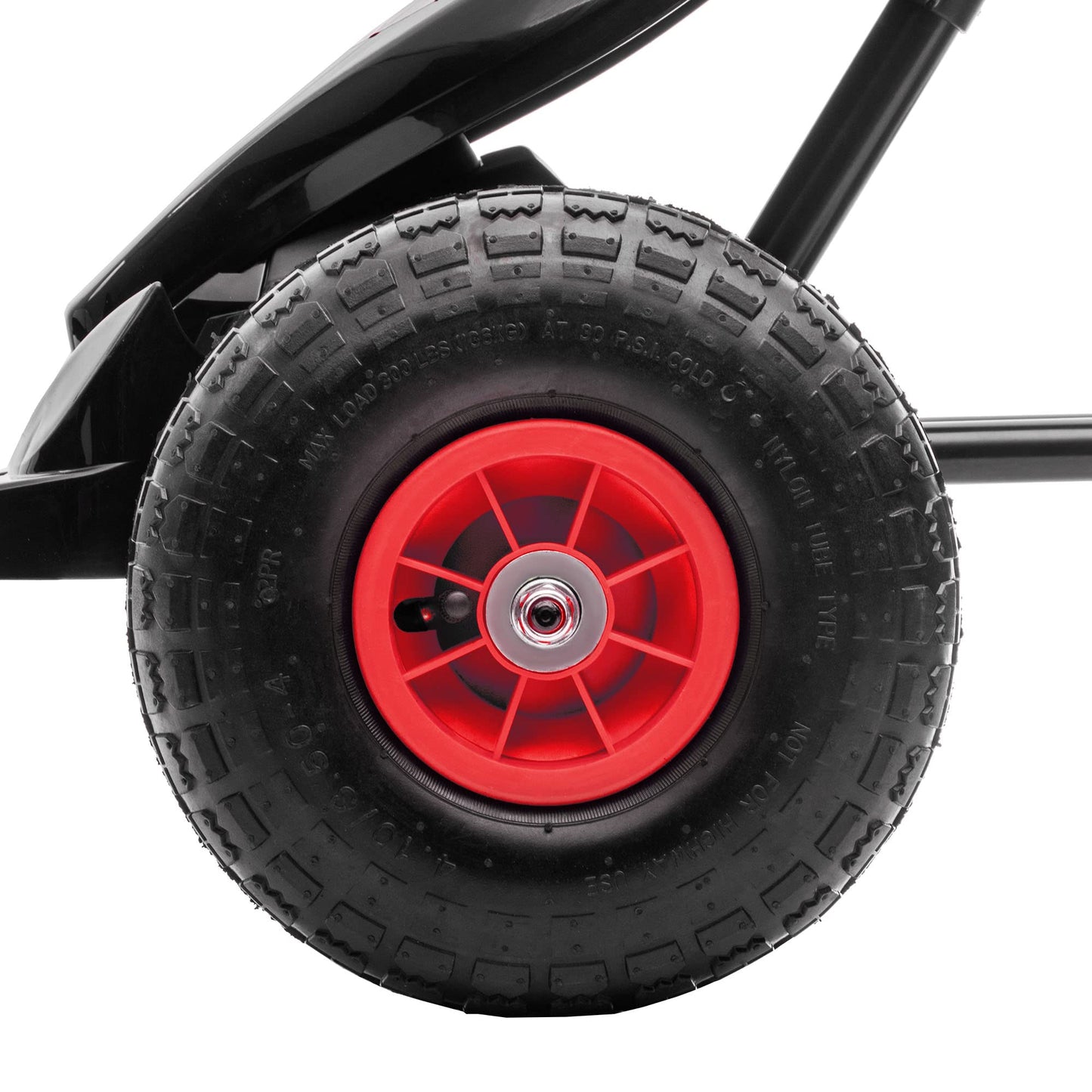 HOMCOM Children Pedal Go Kart, Raving Go Kart with Adjustable Seat, Inflatable Tyres, Shock Aborb, Handbrake, for Ages 5-12 Years - Red
