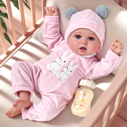 BABESIDE 20-inch lifelike reborn baby doll with soft body, realistic girl features, open eyes, dressed in clothes, with play accessories