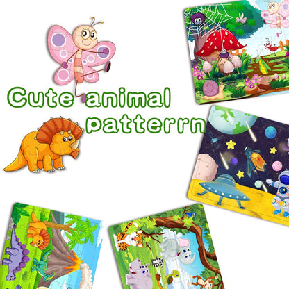 Wooden Jigsaw Puzzles for Kids 3-6 Year Olds -Space Dinosaur Animals 30 Piece Puzzle Toys -Toddler Children Learning Educational Puzzle Toys for Set for Kids 3 4 5 6 Year Old(4 Puzzles)