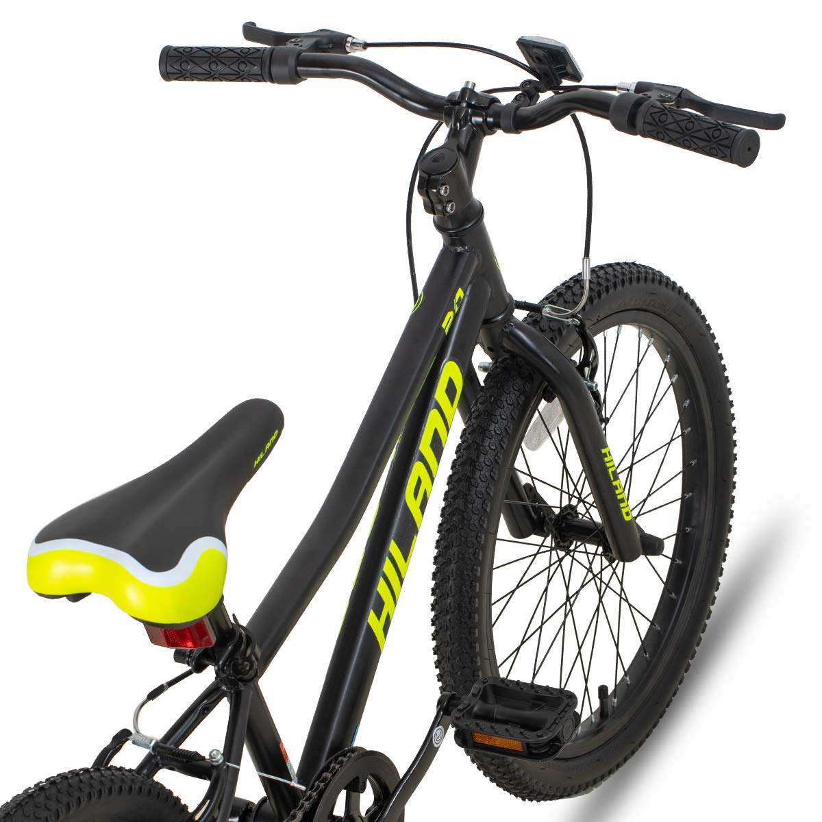 HILAND 20 Inch Kids Mountain Bike, Single Speed Kids Bike with High Carbon Steel Frame, V-Brakes, Children's Bicycle for Boys Girls, Black