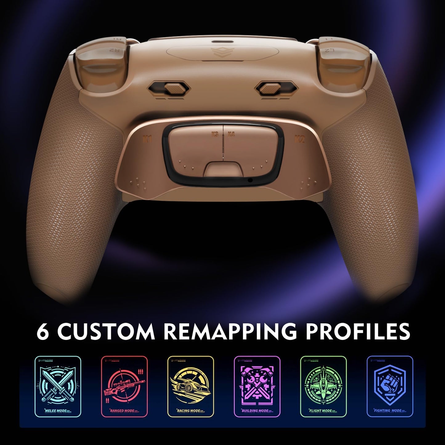 HEXGAMING ULTIMATE PRO Gaming Controller Compatible with ps5/PC/Mobile - 4 Back Buttons, 6 Profiles, Adjustable Triggers, 8 Swappable Thumbsticks - Hall Effect Stardust Mocha & Carrying Case