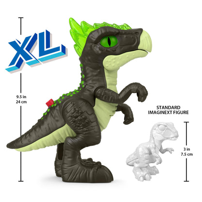 Fisher-Price Imaginext Jurassic World Dracorex dinosaur toy with lights and sounds, 10-inch size for pretend play kids ages 3+