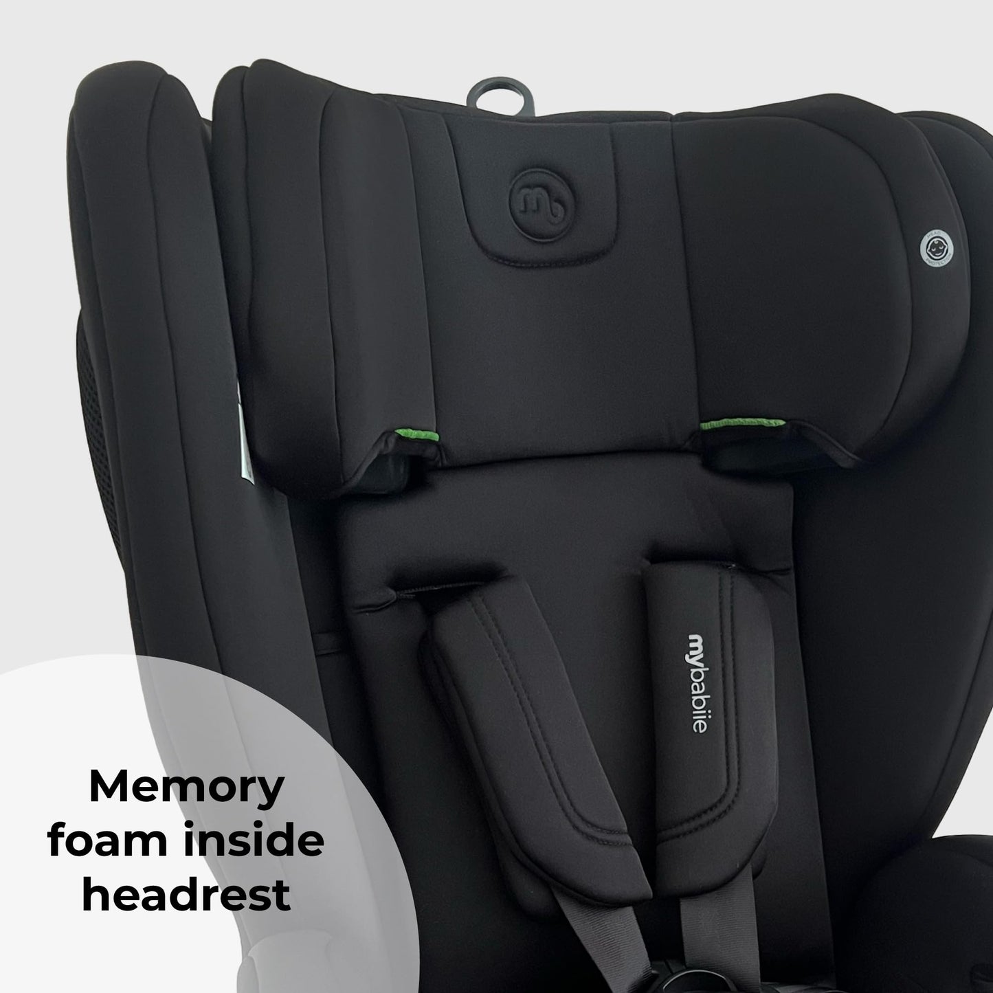My Babiie MBCS75 Toddler to Booster R129 Child Car Seat - ISOFIX with Top Tether, Harness, 76-150cm (Approx. 9-36kg, 15 Months - 12 Years), i-Size, Group 1/2/3, Adjustable, Forward Facing - Black