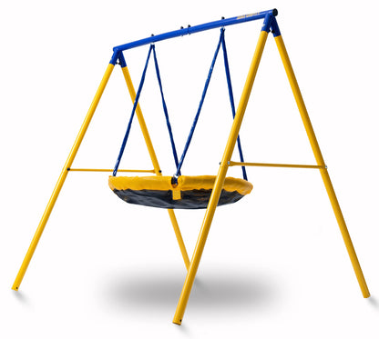 Zero Gravity Kids Swing Set With Sturdy Metal Frame. Garden Fun For Up To 2 Children (UFO Bird Nest)