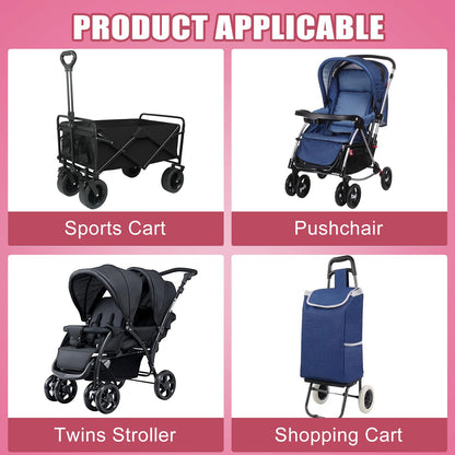 Pink leather buggy clips set with pram, bike, and rocker hooks for bags, backpacks, and pushchairs, by HaoHanEup.