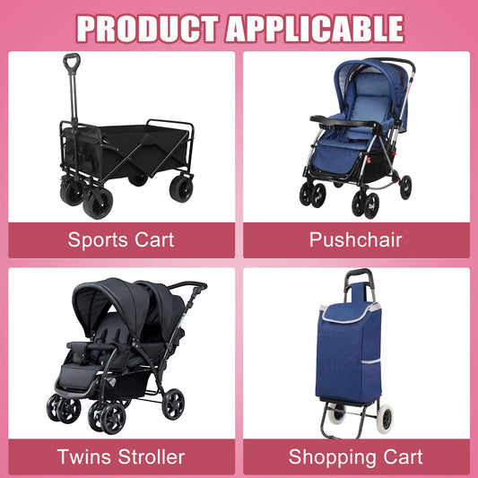Pink leather buggy clips set with pram, bike, and rocker hooks for bags, backpacks, and pushchairs, by HaoHanEup.