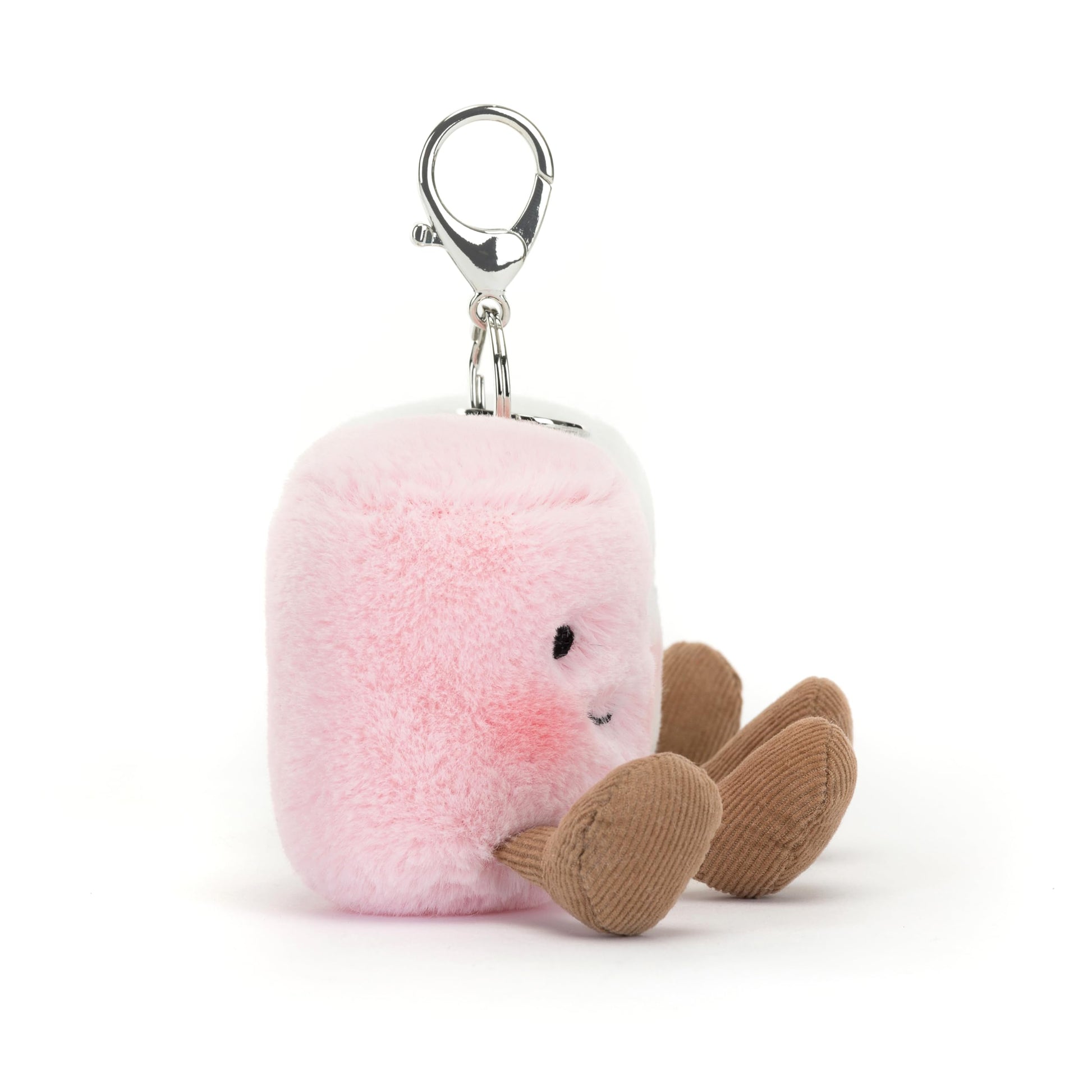 Jellycat Amuseable Marshmallow Bag Charm Keyring with soft, plush marshmallow design and colorful accents on a keyring.