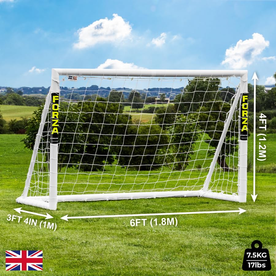 FORZA 6 x 4ft Kids Football Goal - The World’s #1 Garden Goal! | 100% UK-Made, 2 Min Setup, Unbreakable Goalpost + Target & Ball Bundle - Buy Once, Play Forever! (Goalposts Only)