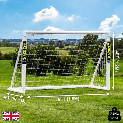 FORZA 6 x 4ft Kids Football Goal - The World’s #1 Garden Goal! | 100% UK-Made, 2 Min Setup, Unbreakable Goalpost + Target & Ball Bundle - Buy Once, Play Forever! (Goalposts Only)