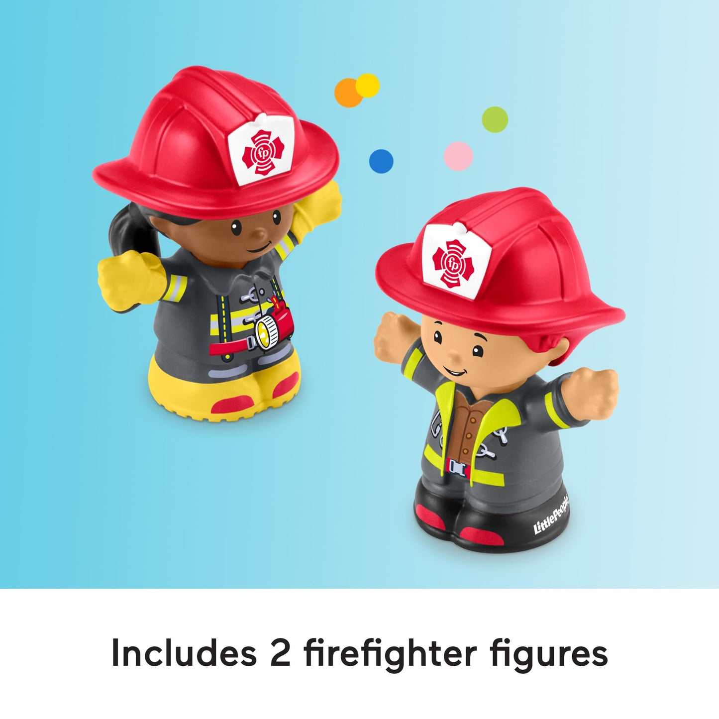 Fisher-Price Little People Toddler Toy Fire Truck Musical Push-Along Vehicle with 2 Figures for Kids Ages 1+ Years, Multilanguage Version, HYR88