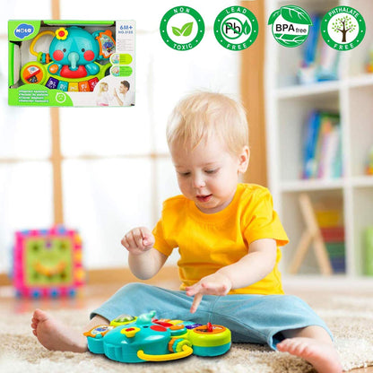 HOLA Baby Toys 6 to 12 Months Musical Elephant Piano Baby Toy 6 Months Plus 12 18 Months Interactive Early Learning Toys for 6 Month Old Babies Girls Boys Gifts