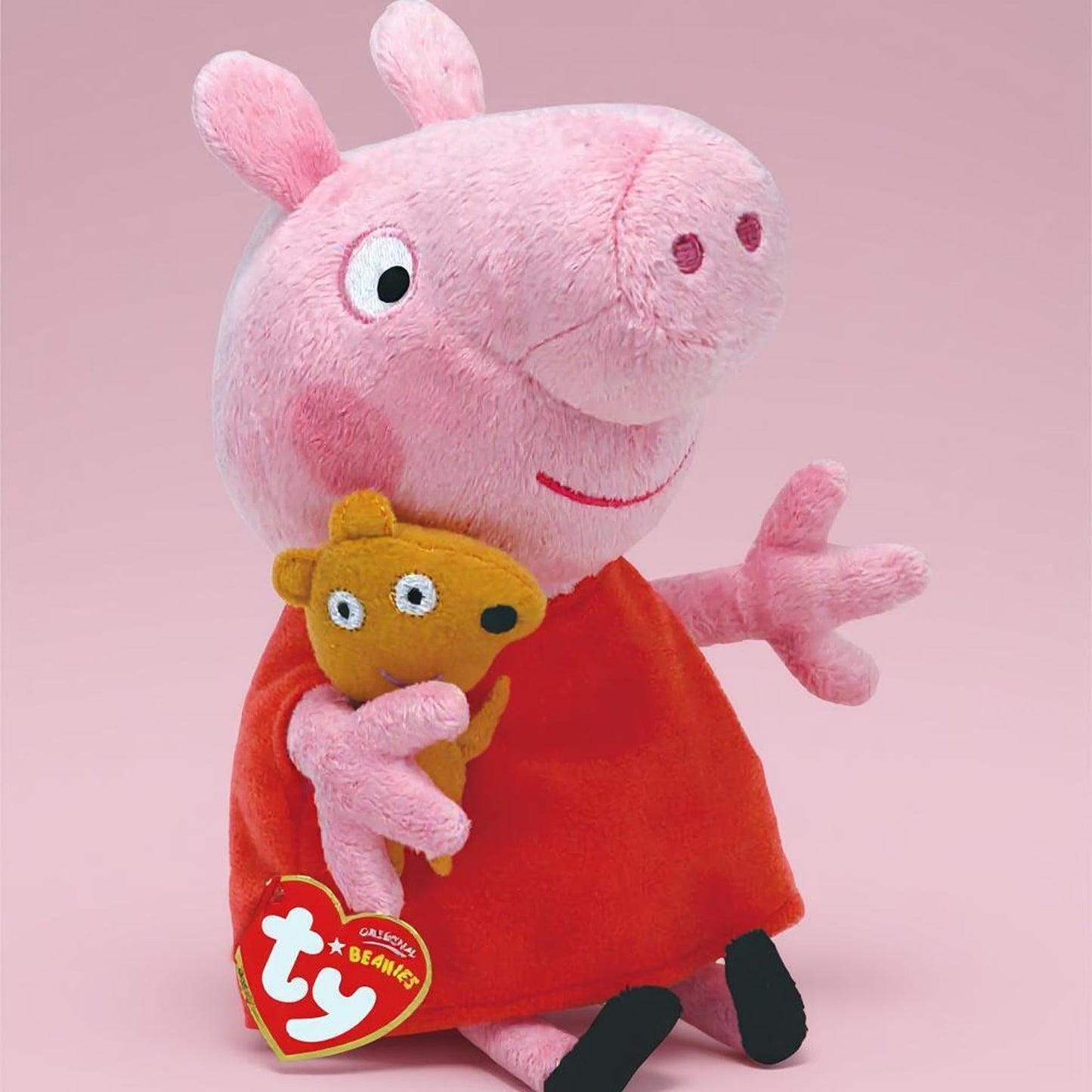 TY Peppa Pig Beanies 6-Piece Set - Peppa, George, Rebecca, Freddy, Candy and Emily - Soft Plush Toy for Kids - Collectible Stuffed Animal Plushies - Cuddly Soft Toys for Children