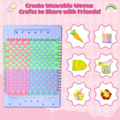 KuflooQ Friendship Bracelet Making Kit for 6-15 Year Old Girls, Craft Kits for Childs, DIY Christmas Gifts for Girls, Weaving Loom Kit Toys for Kids