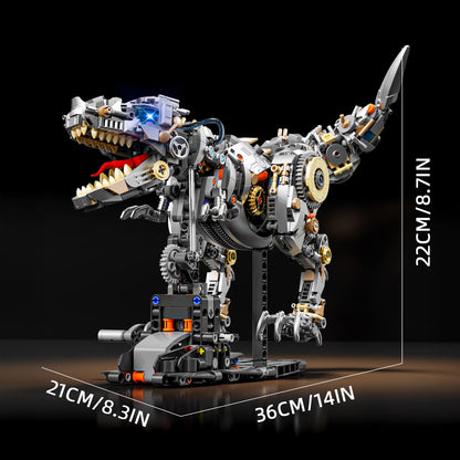 HJPLPXH Mechanical Tyrannosaurus Building Blocks Set with LED Light, T Rex Model Home Decor Gift for Adults Teens Kids Boys Ages 12+（1268PCS）