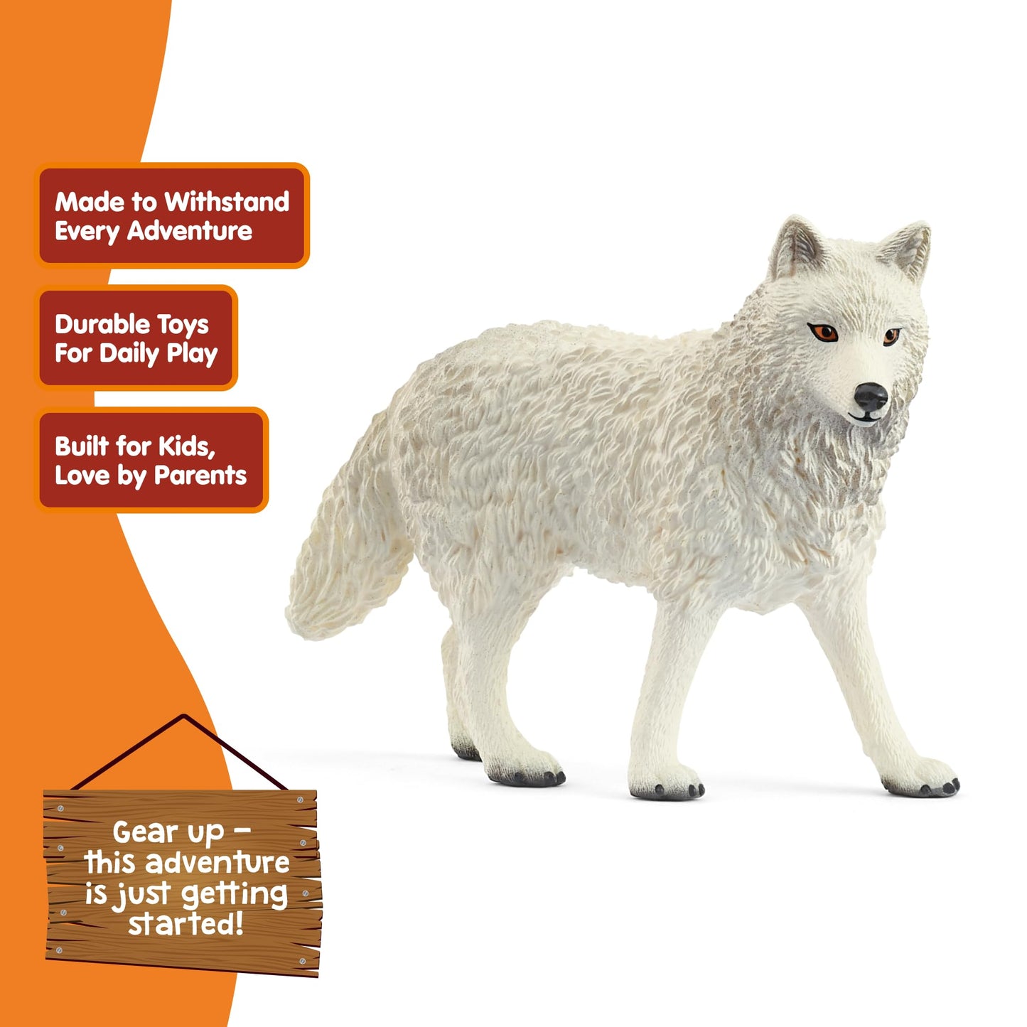 SCHLEICH Wild Life - 3" Arctic Wolf Toy Figurine. Realistic Hand-Painted Hard Animal Toys for Boys and Girls. Durable Educational Wolf Figure for Imaginative Play. Kids and Toddlers Ages 3+ 14880