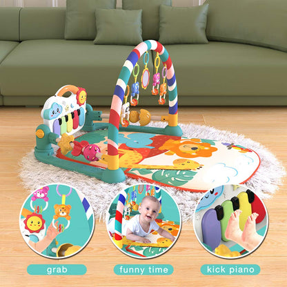 Eners Baby Play Mat Musical Activity Center Piano Floor Gym Playmat for Infants, Newborns and Toddlers - Tummy Time Mat With Toys