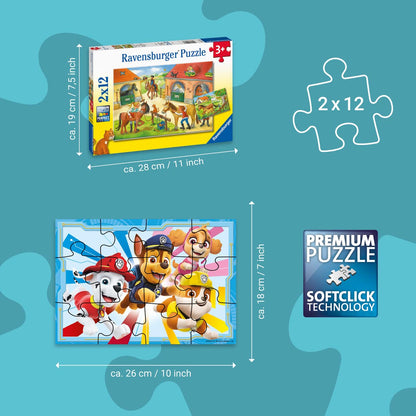 Ravensburger Paw Patrol Toys - 2x 12 Piece Jigsaw Puzzles For Kids Age 3 Years Up - Educational Toddler Toys [Amazon Exclusive]