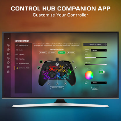 Turtle Beach Afterglow Ignite Time Machine wired RGB gaming controller for Xbox and PC with remappable buttons and hall-effect triggers.