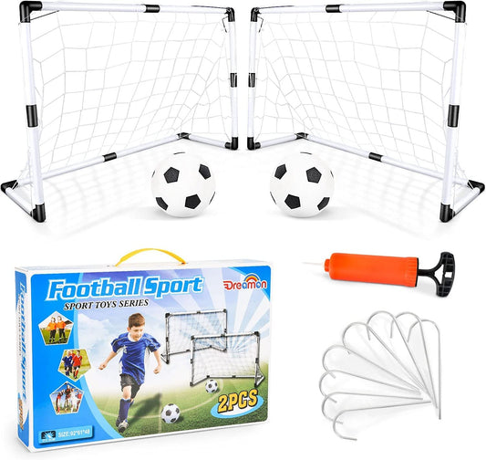 VIPER Football Goals for Kids Unisex Indoor/Outdoor Post Football Net Soccer Game Training Set (2 NETS, 1 FOOTBALL, PUMP)